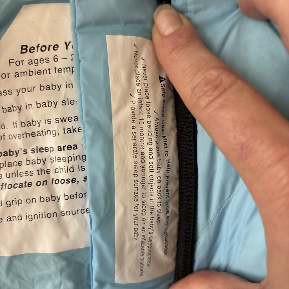 Morrison Outdoors Little Mo 20°F Down-Filled Baby Sleeping Bag for 6-24 Mos Blue - Picture 4 of 7